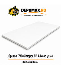 Placa rigida PVC Simopor EP Alb 0.45 g/cm3, 8x2030x3050 mm